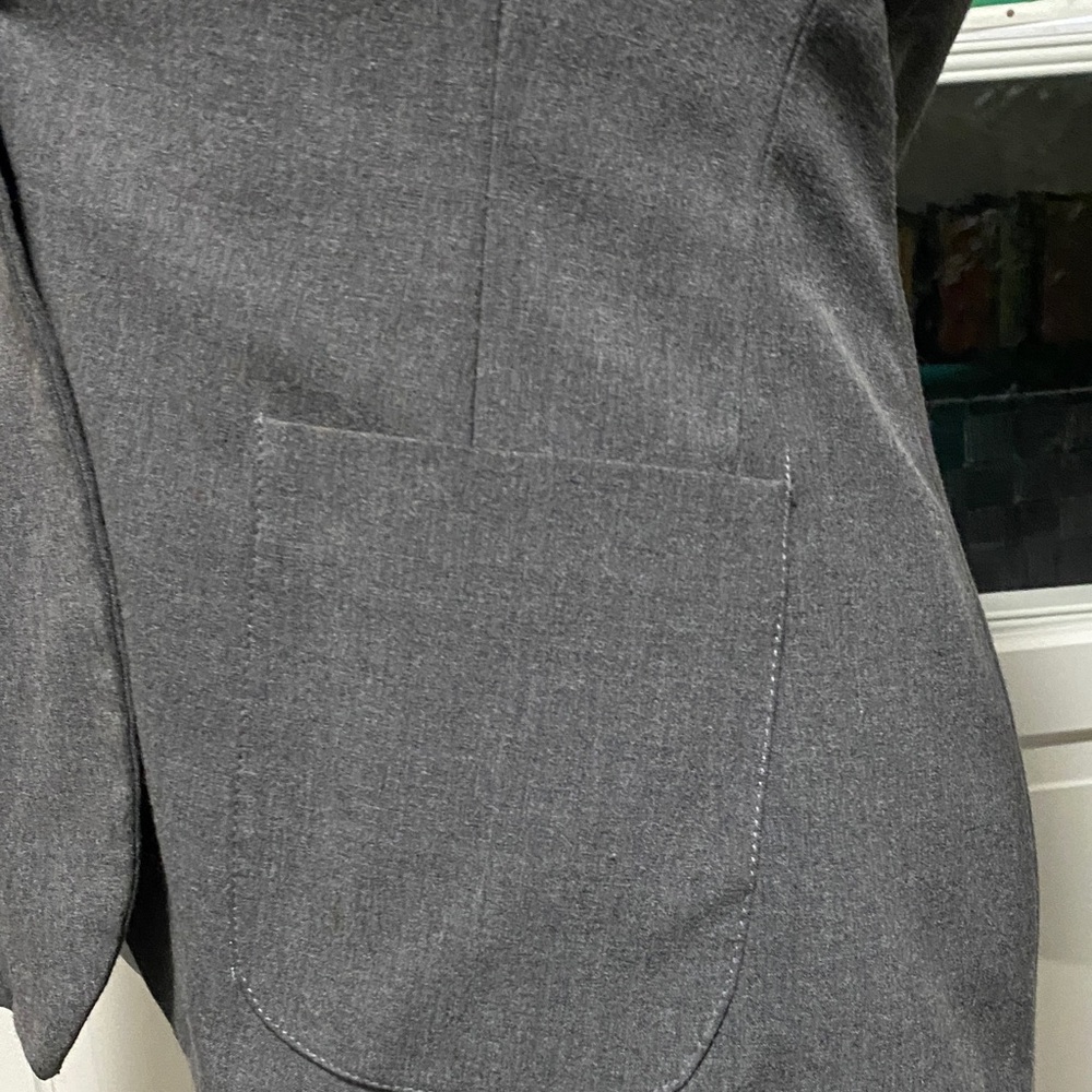 ❌SOLD❌Not Forever Gray Single Button Fitted Blazer Jacket Split Tail - Picture 12 of 17
